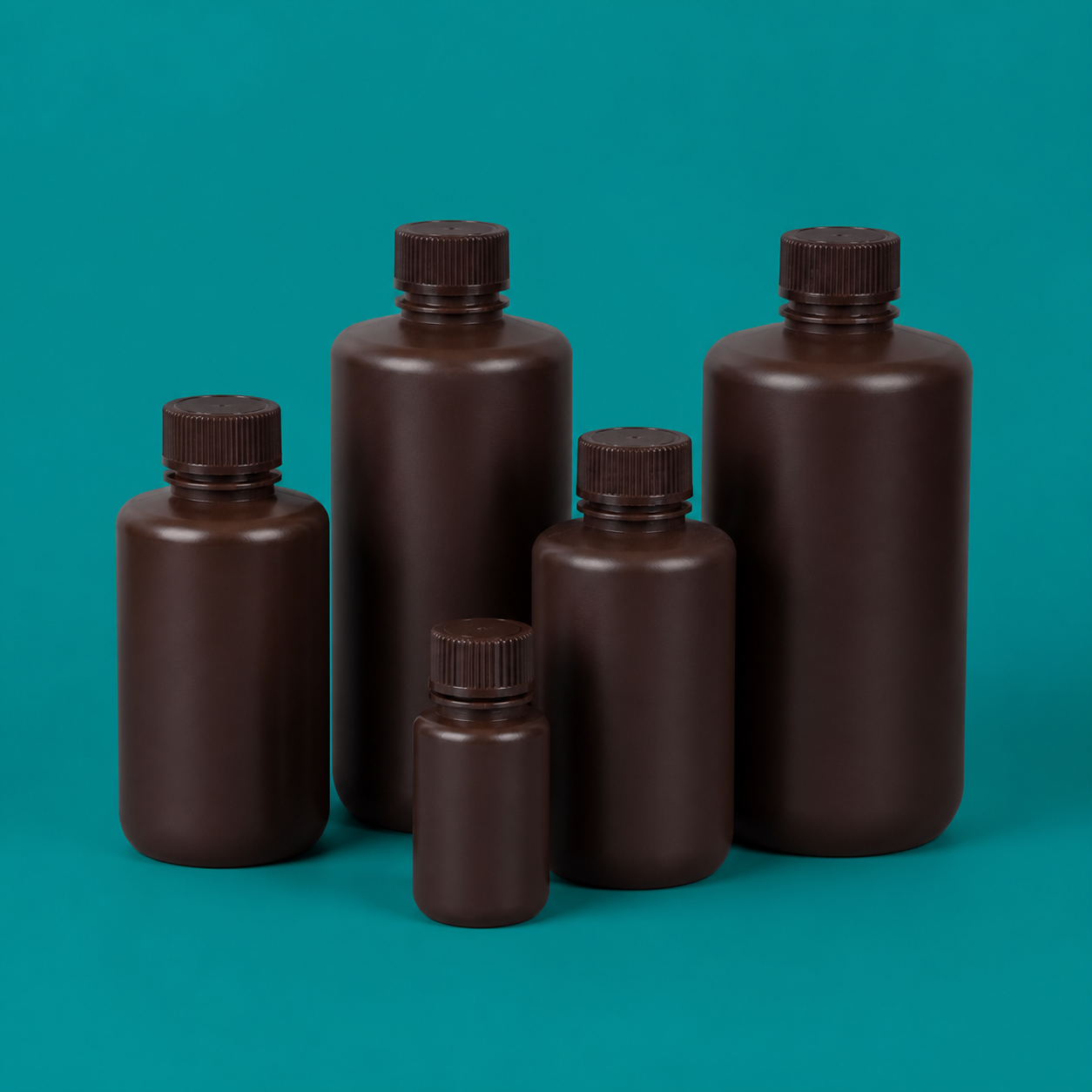 Amber HDPE Narrow-Mouth Reagent Bottles