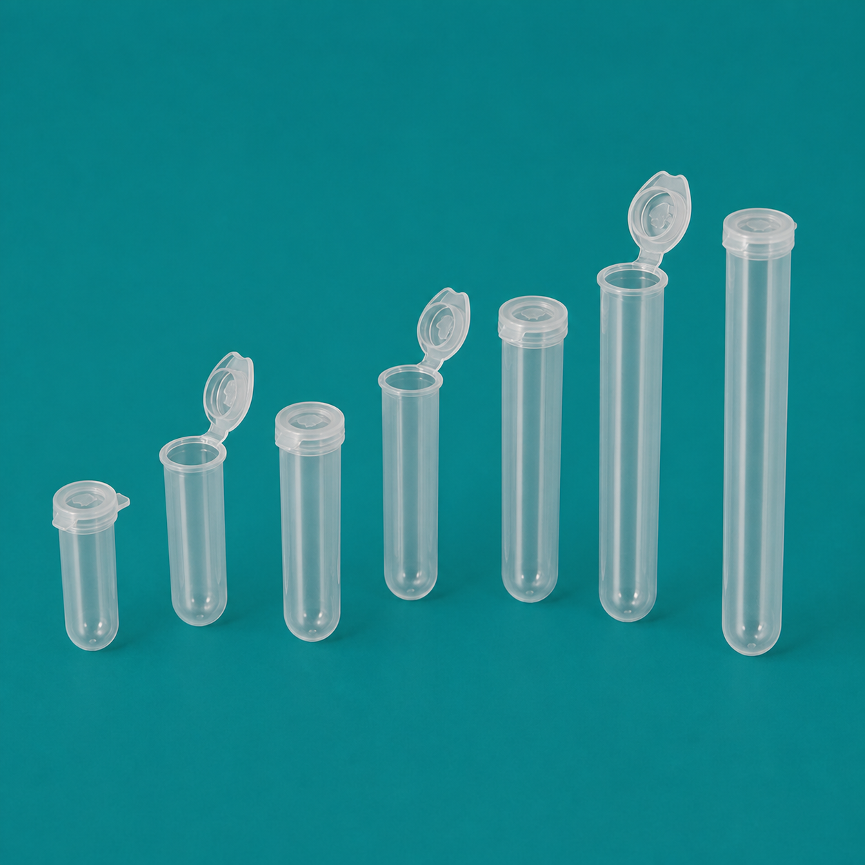 Attached-Cap Round-Bottom Centrifuge Tubes, PP