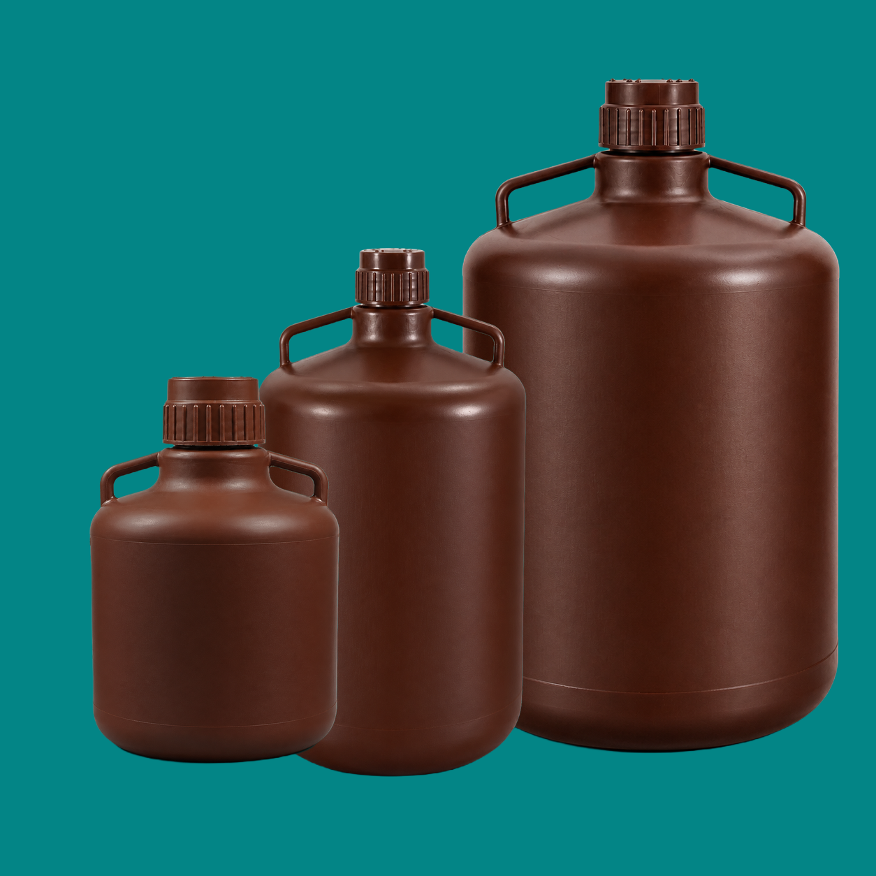 Brown thickened PP sterilizing carboys in multiple capacities