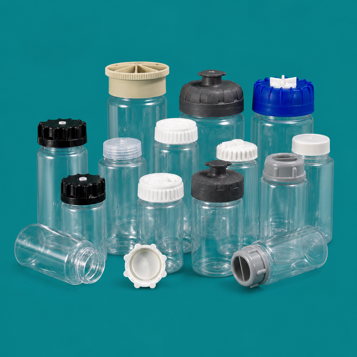 Clear Multi-Closure Centrifuge Bottles, PC