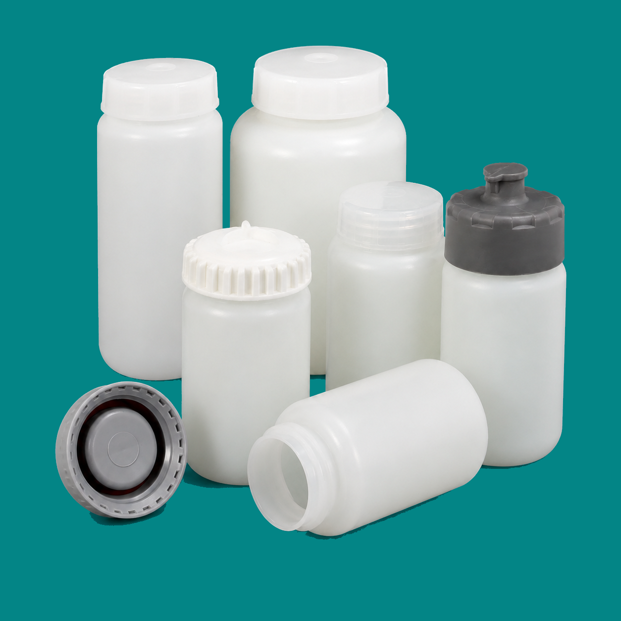 Flat-Bottom High-Speed Centrifuge Bottles, HDPE