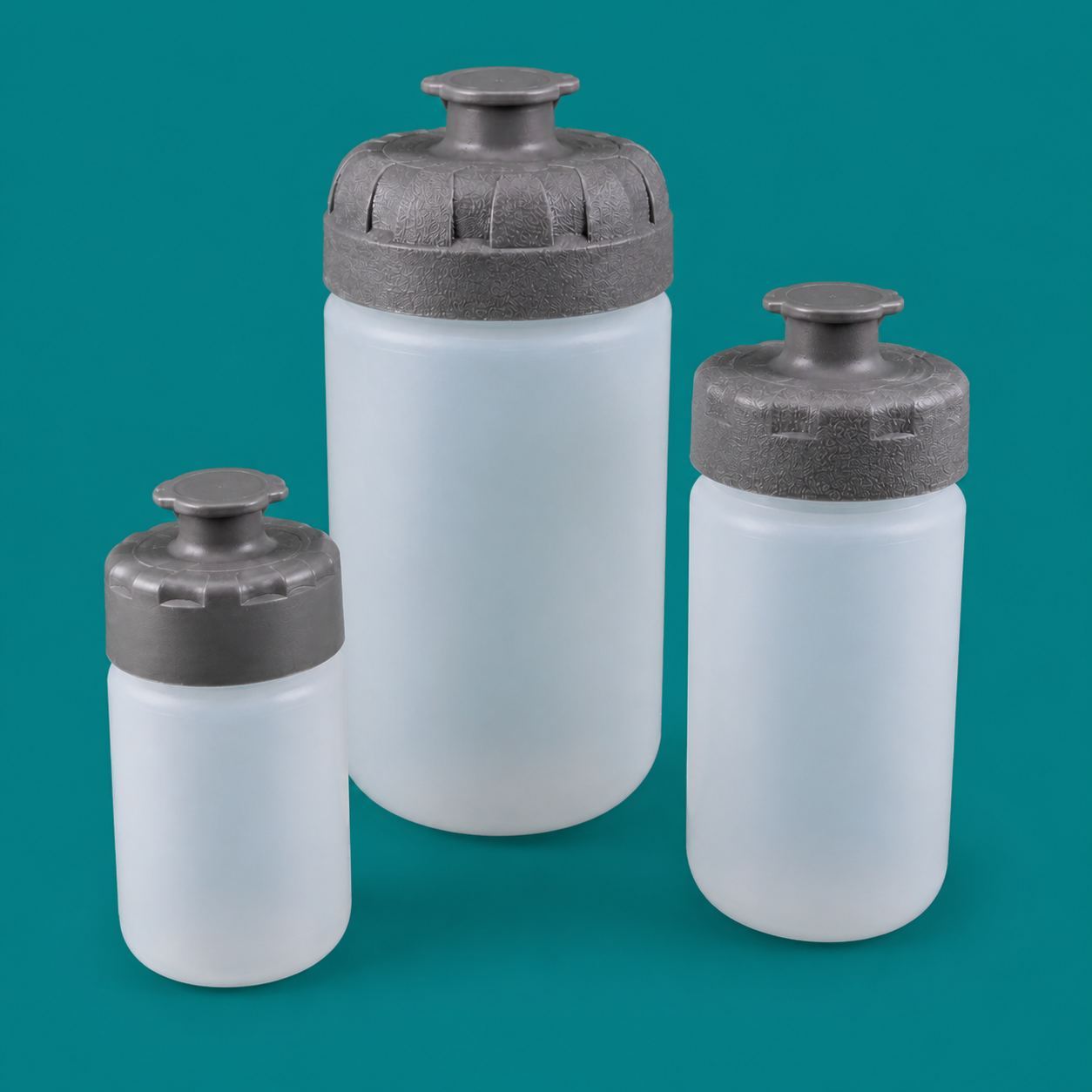 High-Speed Centrifuge Bottles with Gray Sealing Closures, PP