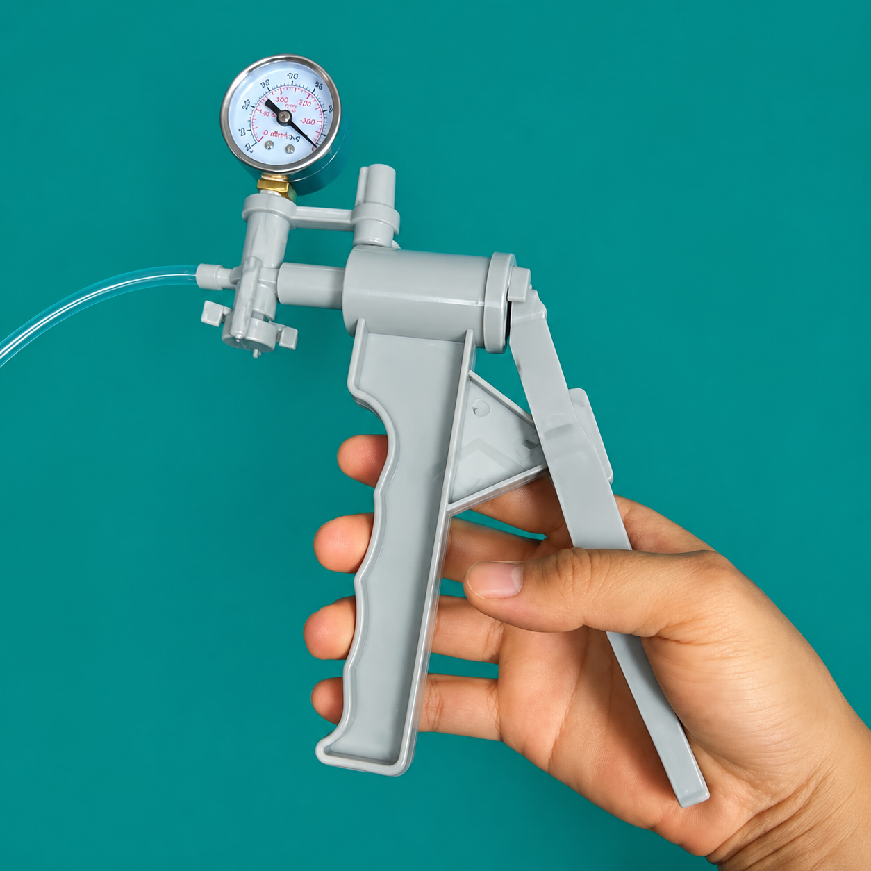 Hand-Operated Vacuum Pump with Gauge