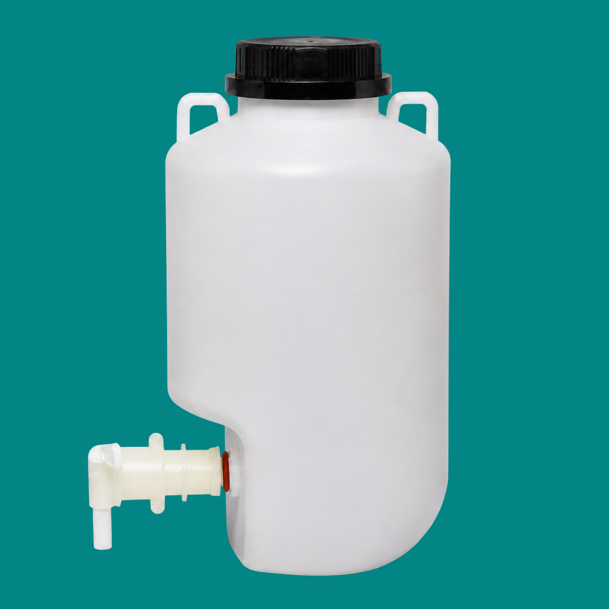 black-cap HDPE dispensing carboy, SKU 82205, 5L