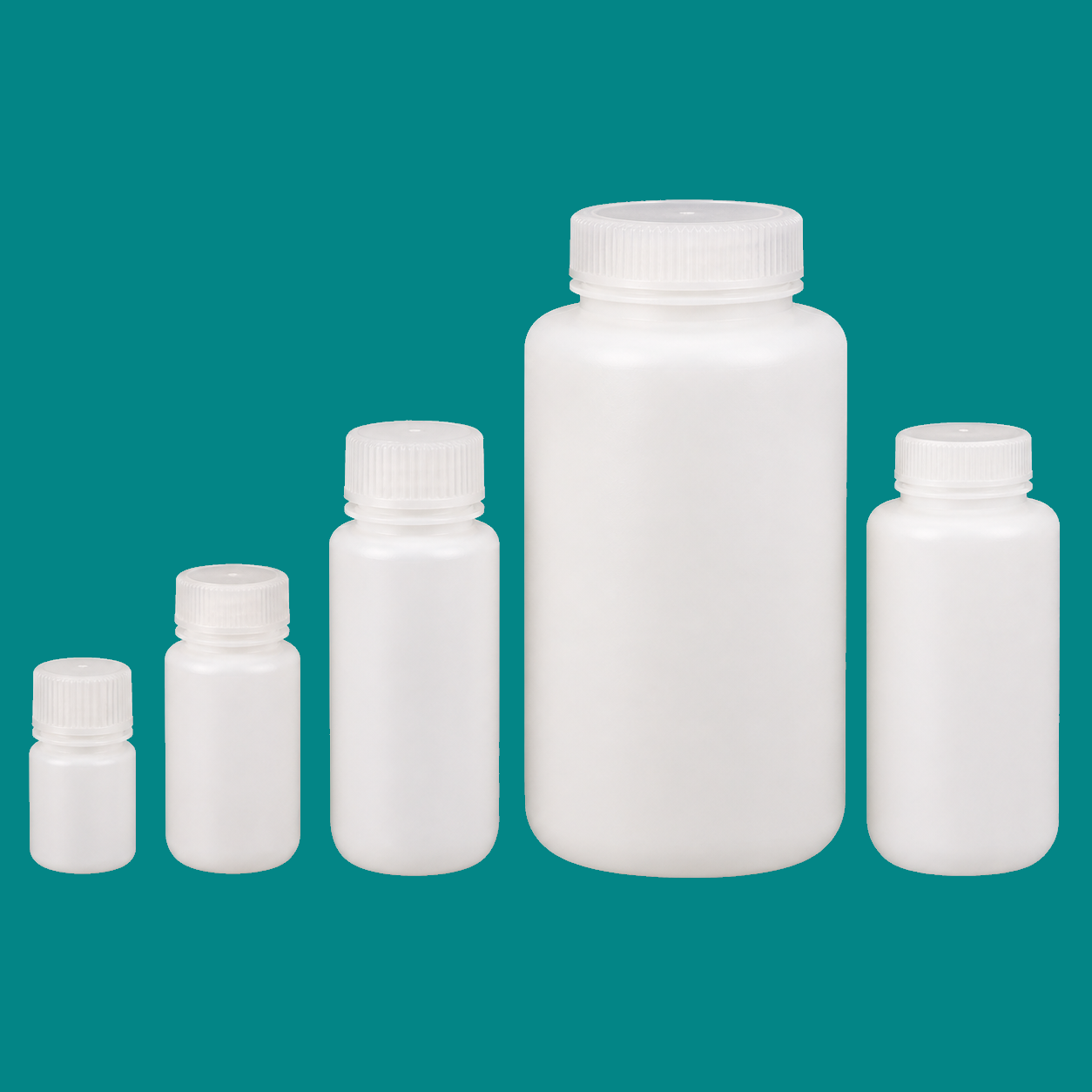 HDPE Natural Wide-Mouth Reagent Bottles