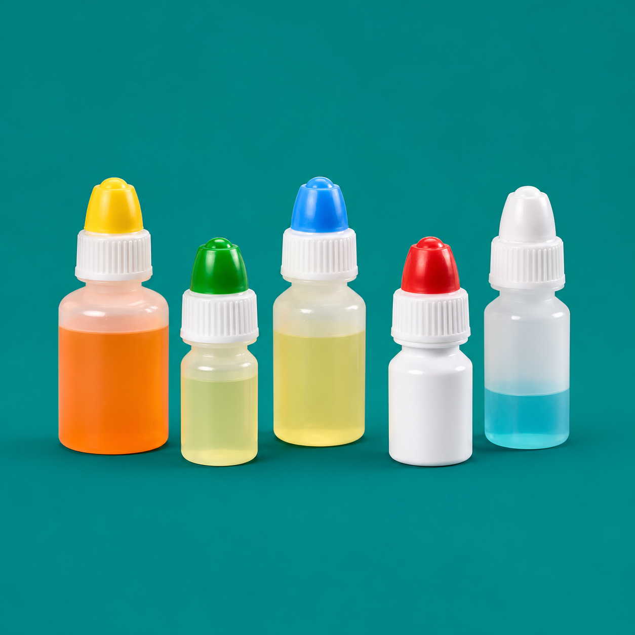 LDPE Dropper Bottles with Colored Screw Caps