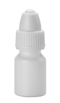 Natural white plastic dropper bottle with screw cap