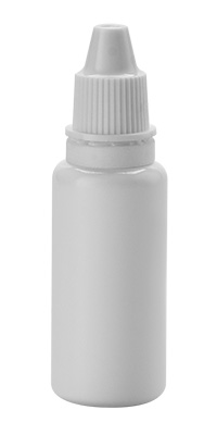 Natural white plastic dropper bottle with tamper-evident cap