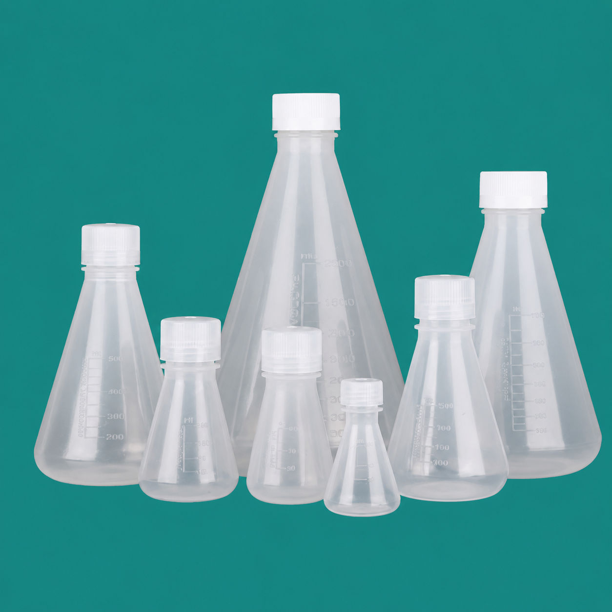 Narrow-Neck Screw-Cap Erlenmeyer Flasks, PP