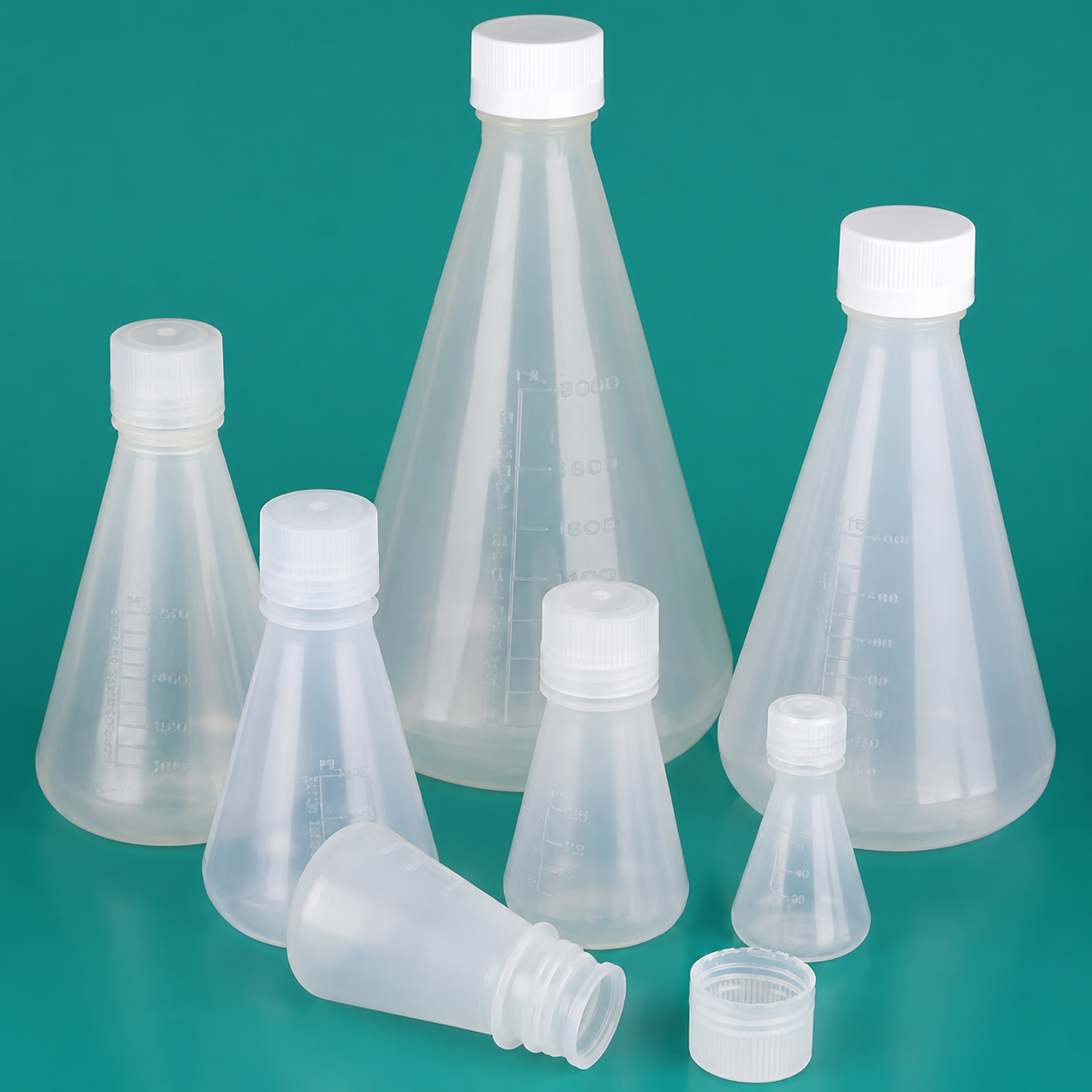 Narrow-Neck Screw-Cap Erlenmeyer Flasks, PP