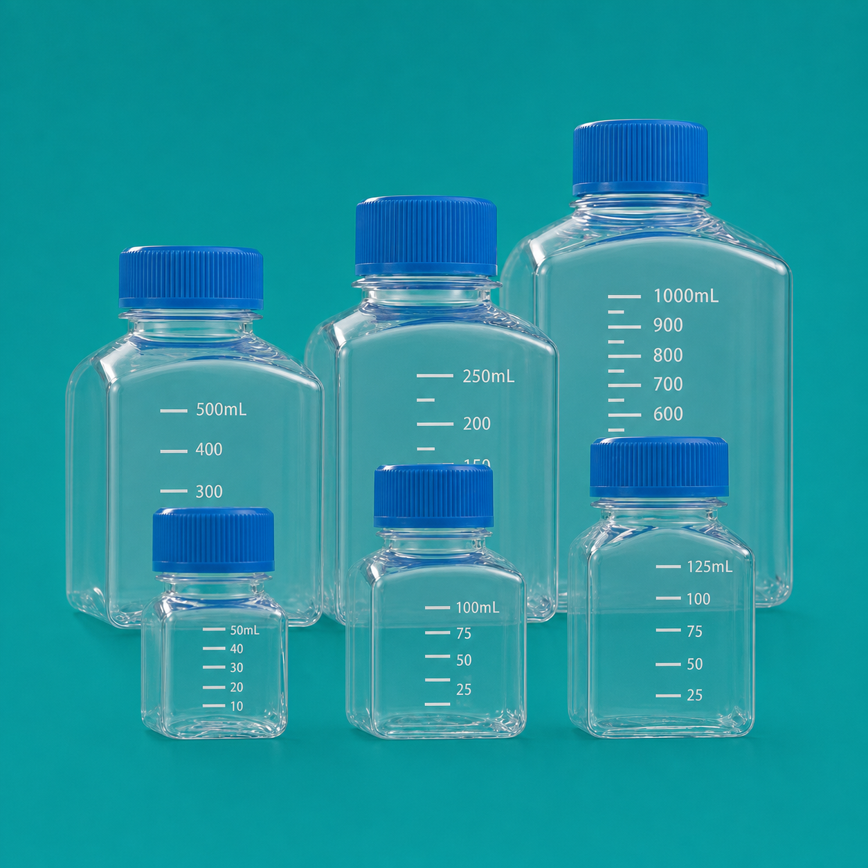 PETG Square Media Bottles