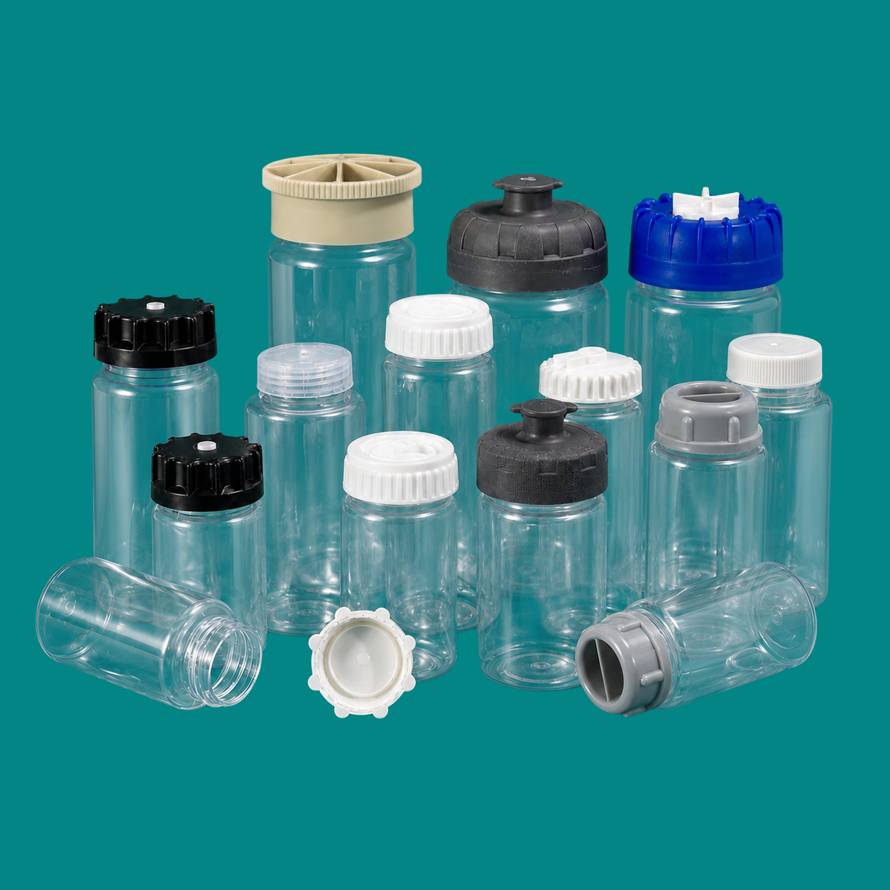 Polycarbonate High-Speed Centrifuge Bottles with Multiple Closures
