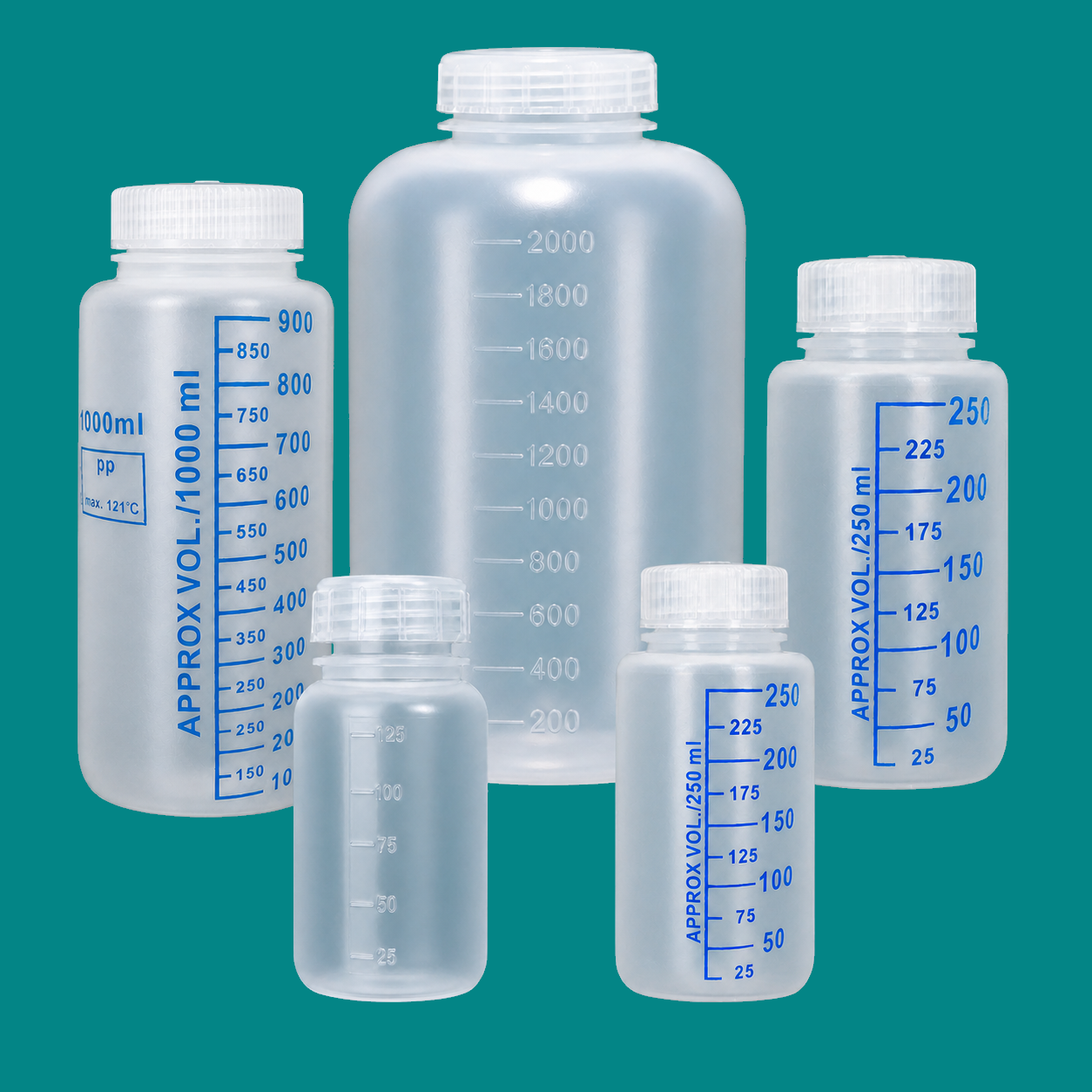PP Graduated Wide-Mouth Bottles