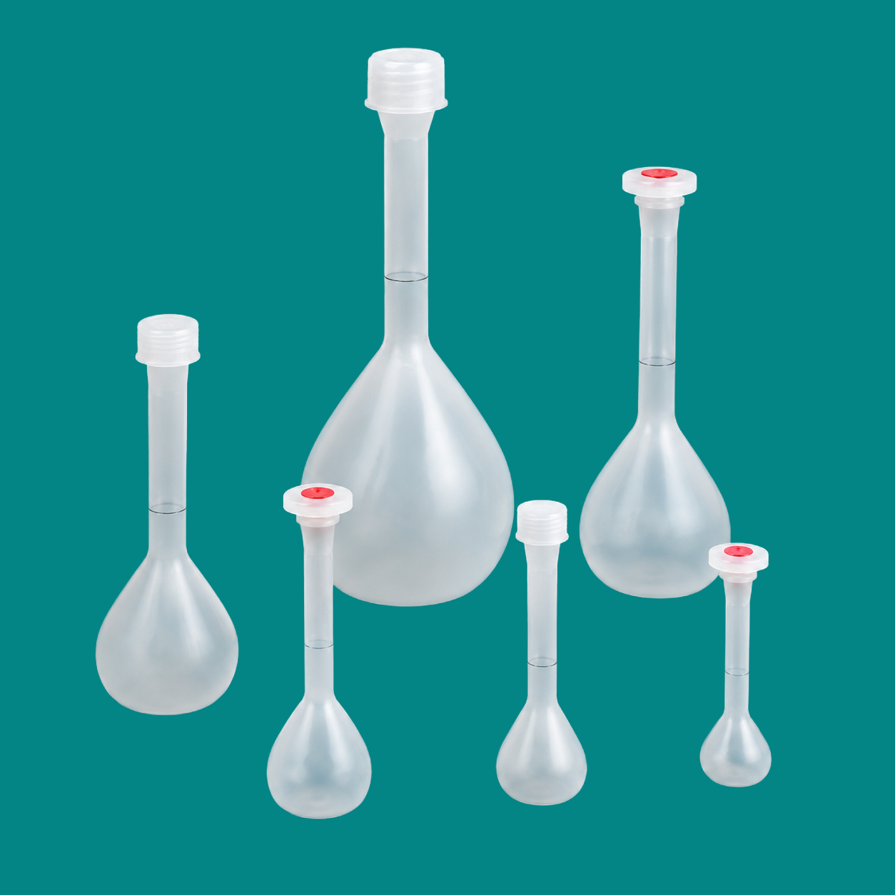 PP Volumetric Flasks with Screw Caps or Stoppers