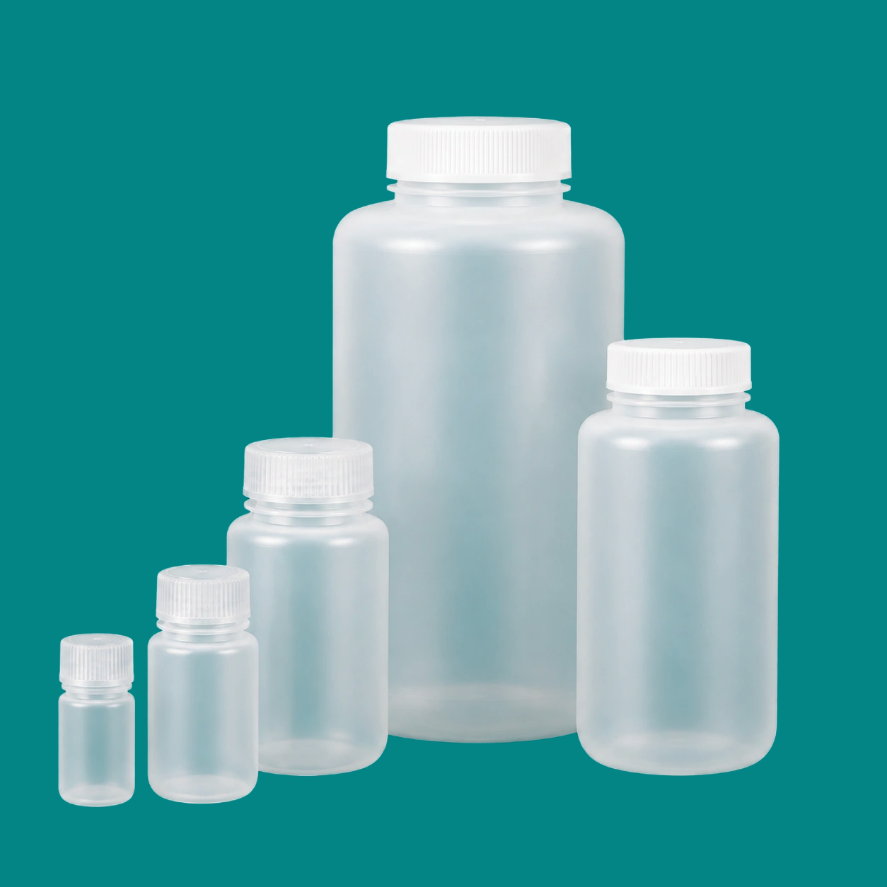 Wide-Mouth PP Bottles with Closure